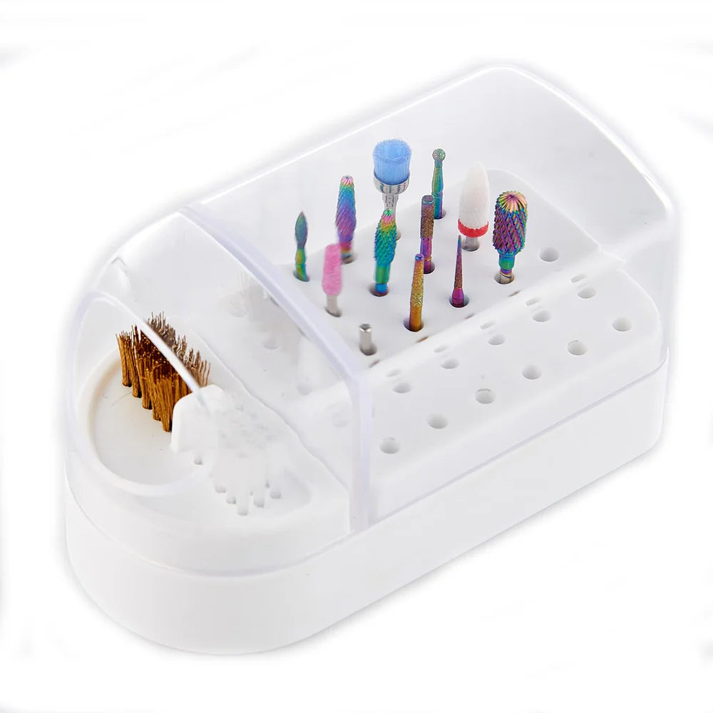 30 Holes Grinding Head Bit Organizer With Cleaning Brush