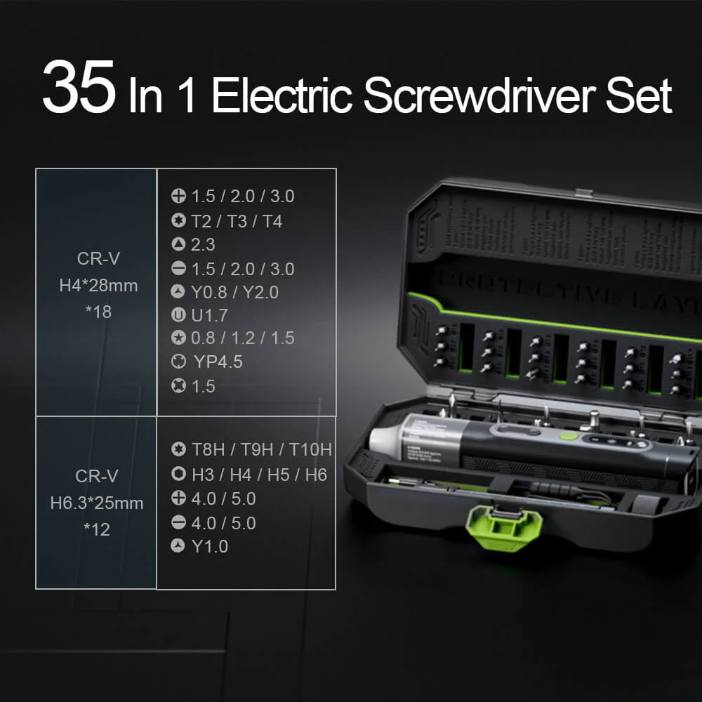 Hanboost 35 In 1 Precision Electric Screwdriver Set for PC, Phone, Camera, Laptop, Watch, and Drone Repairs